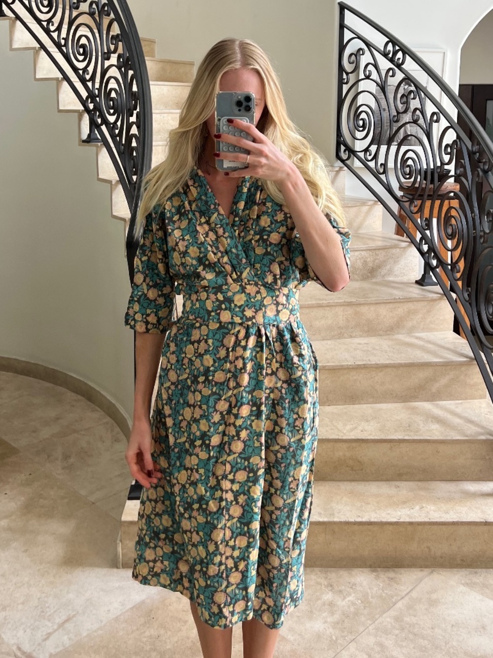 NWT MIRTH Laos Robe Onyx Bloom Floral Cotton Dress M $255